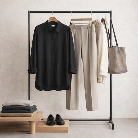 Pomander Place Black Tunic Shirt Button Front Size XL Minimalist - Picture 3 of 9